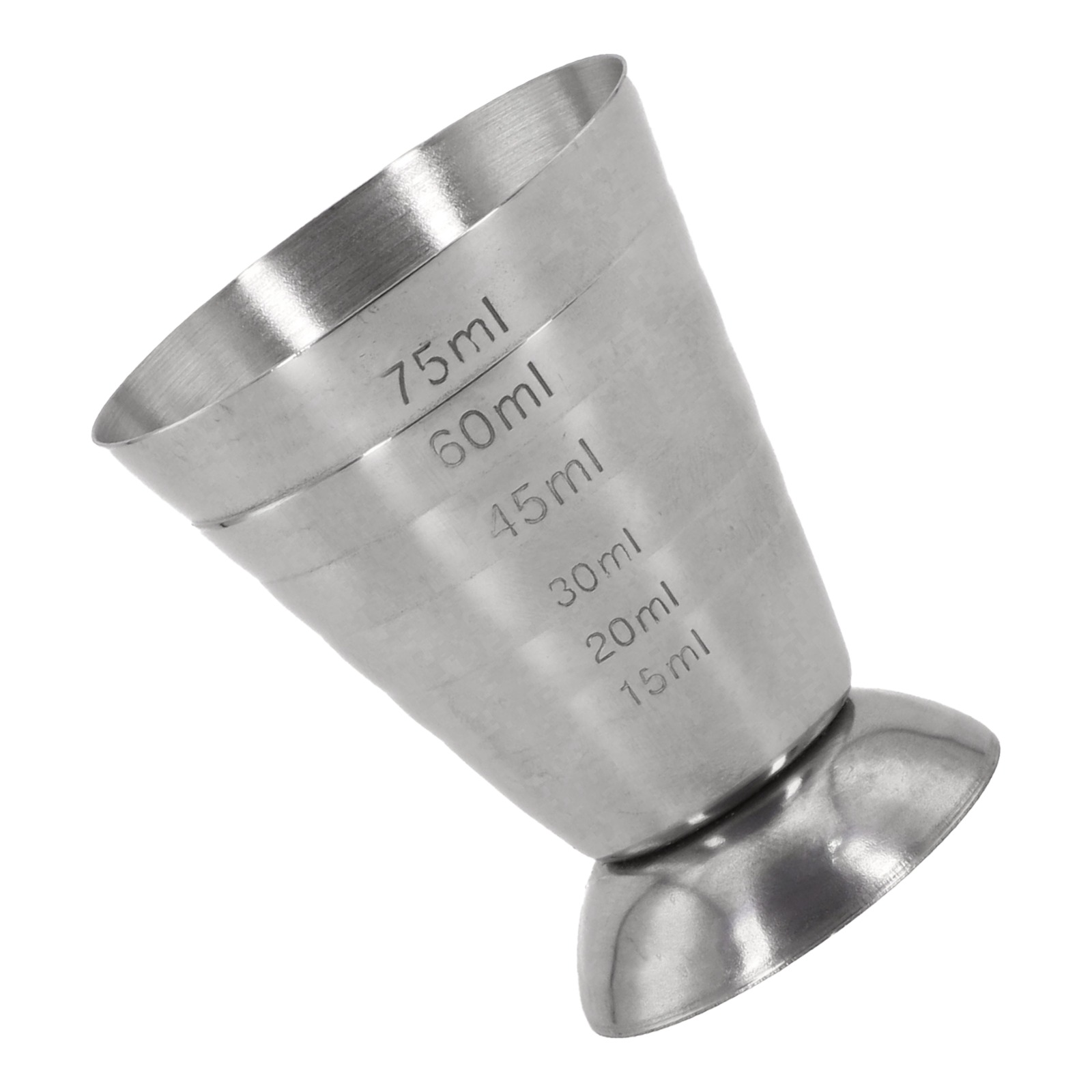 Spirit Measure Jigger - แก้วตวงสแตนเลสขนาด 75 มล. สำหรับเครื่องดื่มแอลกอฮอล์และค็อกเทล พร้อมสเกลสองระบบ ทั้งออนซ์แบบอเมริกันและมิลลิลิตรแบบเมตริก