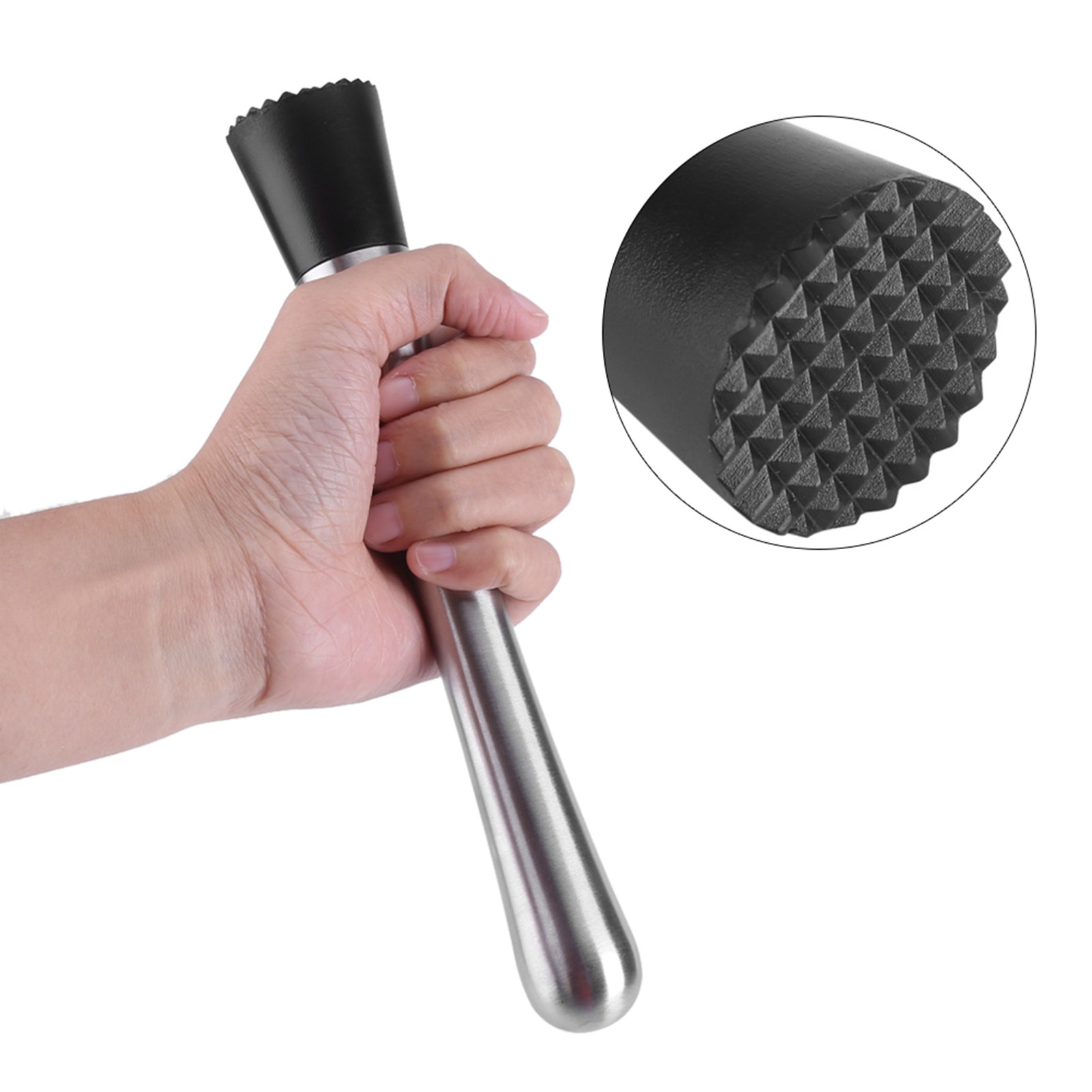 Muddler Cocktail Bar - ไม้คนผสมค็อกเทลแท่งสแตนเลสยาว20ซม. Mojito masher Bar masher อุปกรณ์ทำบาร์