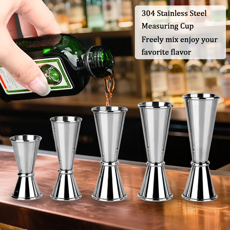 Spirit Measure Jigger - ถ้วยตวง 30/40/50/60 มล. 304 สแตนเลสสตีลถ้วยตวงค็อกเทลช็อตเครื่องดื่มสปิริตจิกเกอร์ผสมบีกเกอร์ถ้วยตวงของเหลว