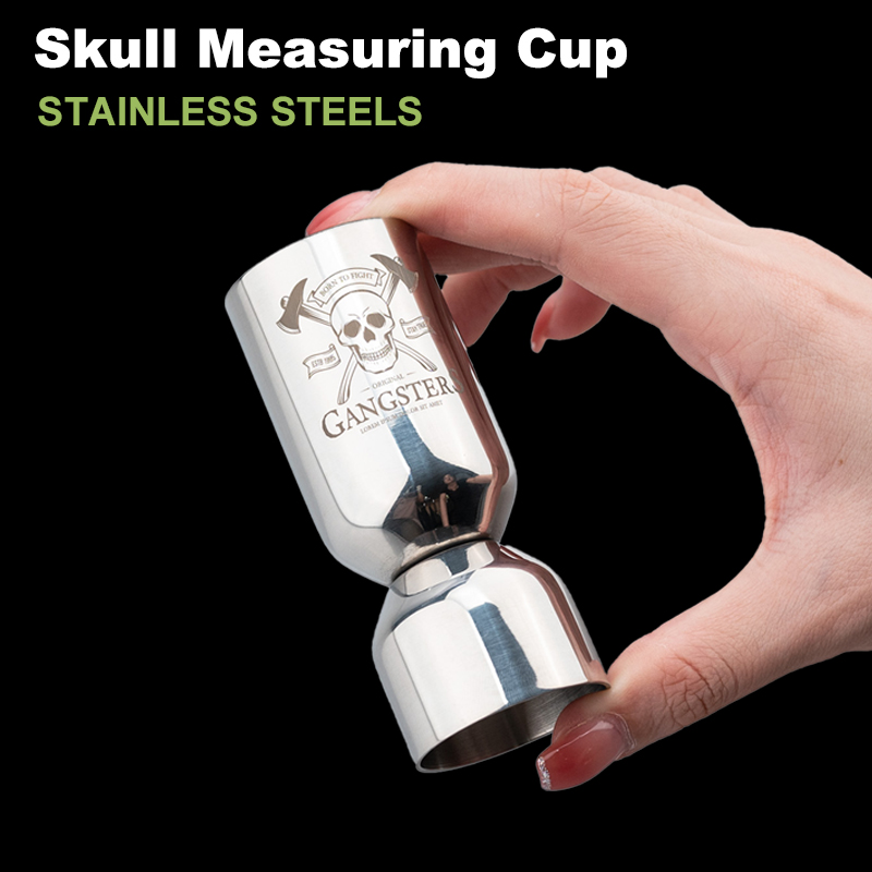 Spirit Measure Jigger - ถ้วยตวงสำหรับบาร์ครัว ทำจากสแตนเลส 304 ถ้วยตวงค็อกเทล ถ้วยตวงสุรา จิกเกอร์รูปหัวกะโหลก