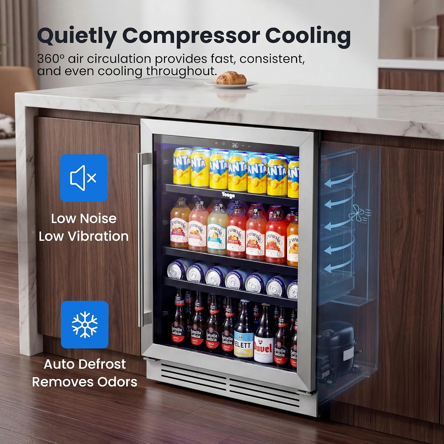ตู้แช่เครื่องดื่มขนาด 24 นิ้ว  - Wine And Beer Undercounter Fridge บทวิจารณ์และราคา
